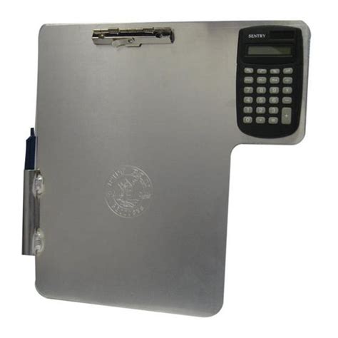 metal clipboard with calculator